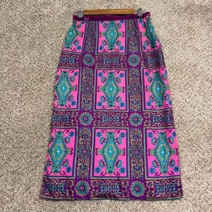 Vintage Alex Colman Velvet Waist Mod Midi Skirt